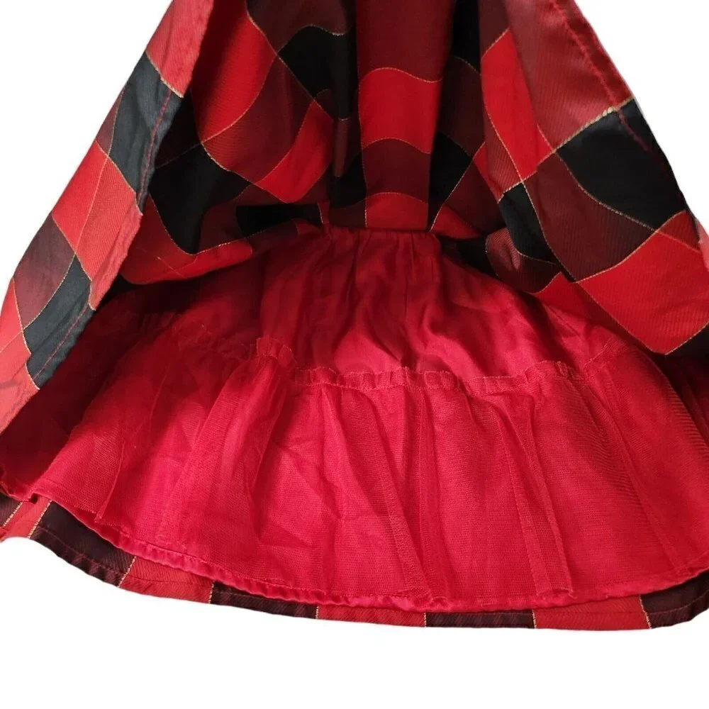 The‎ Children's Place Girls Plaid Dress 4T Plaid Red Black Holiday Party Toddler - Picture 4 of 8